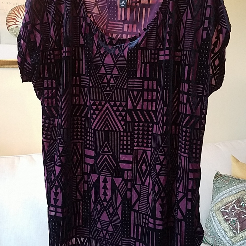 Velvet and sheer tee